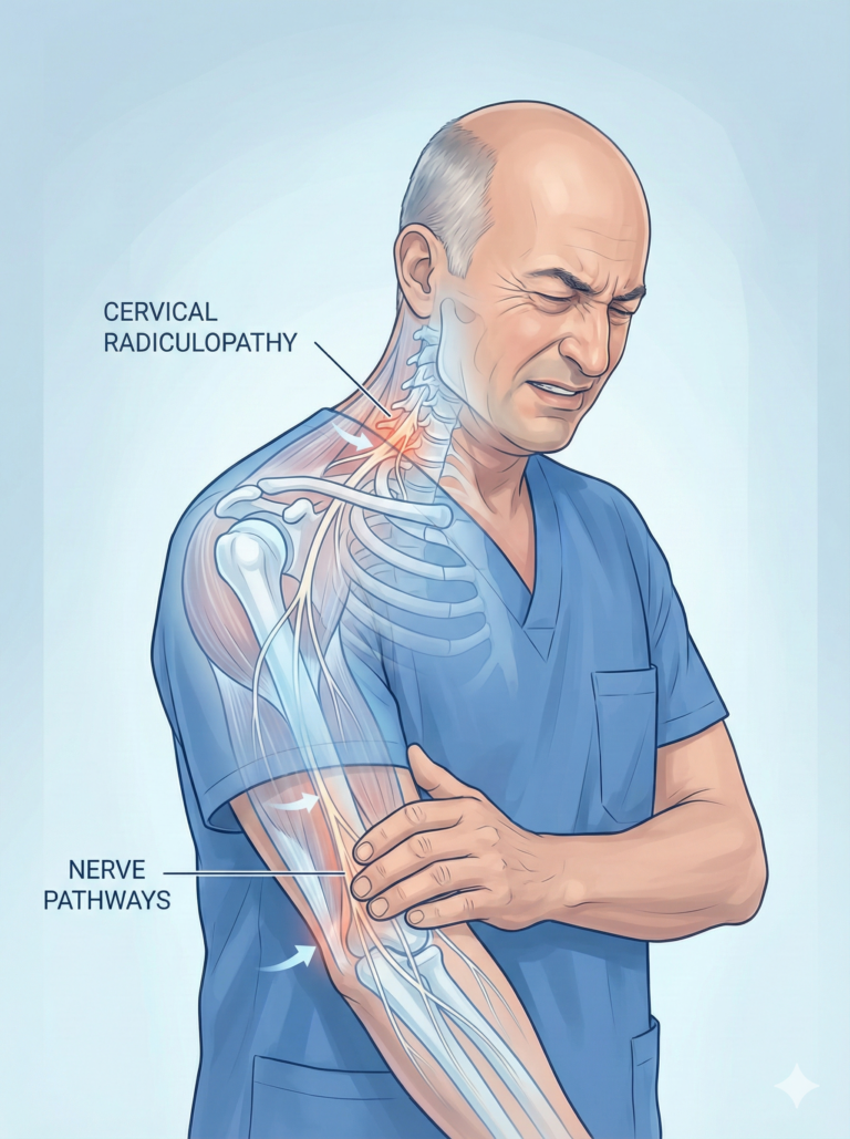 טיפול שיקומי בקליניקה לכאבי יד שמאל מקורם בשרירים